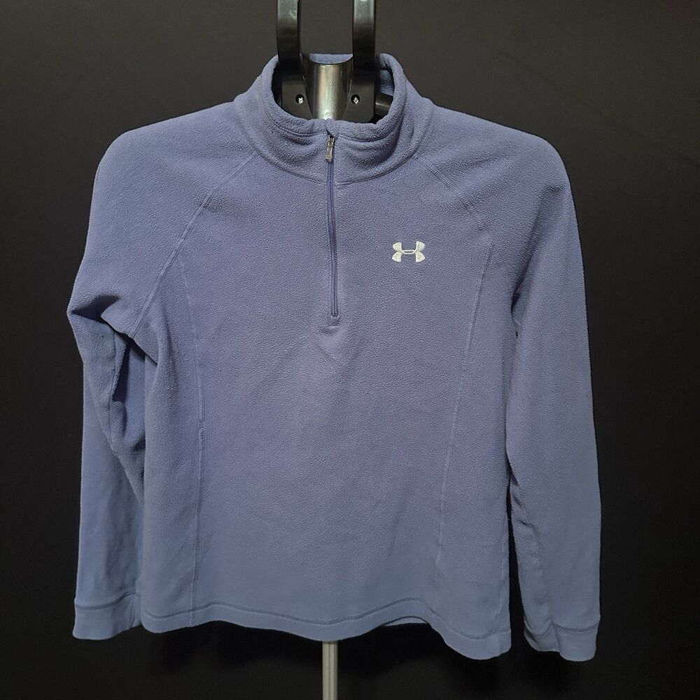 Under Armour Womens Medium Periwinkle Blue Fleece Quarter Zip Pullover